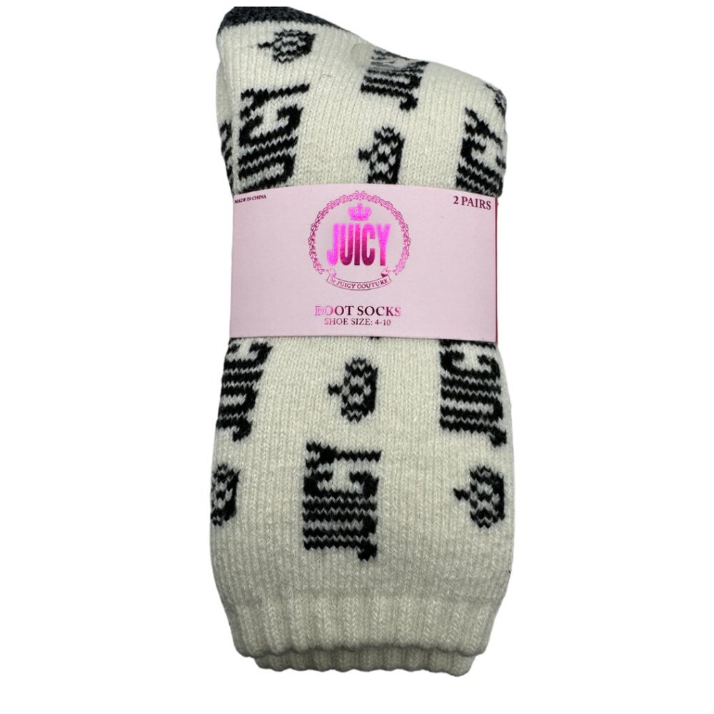 Juicy Boot Socks 2 Pairs Black Size: 9-11